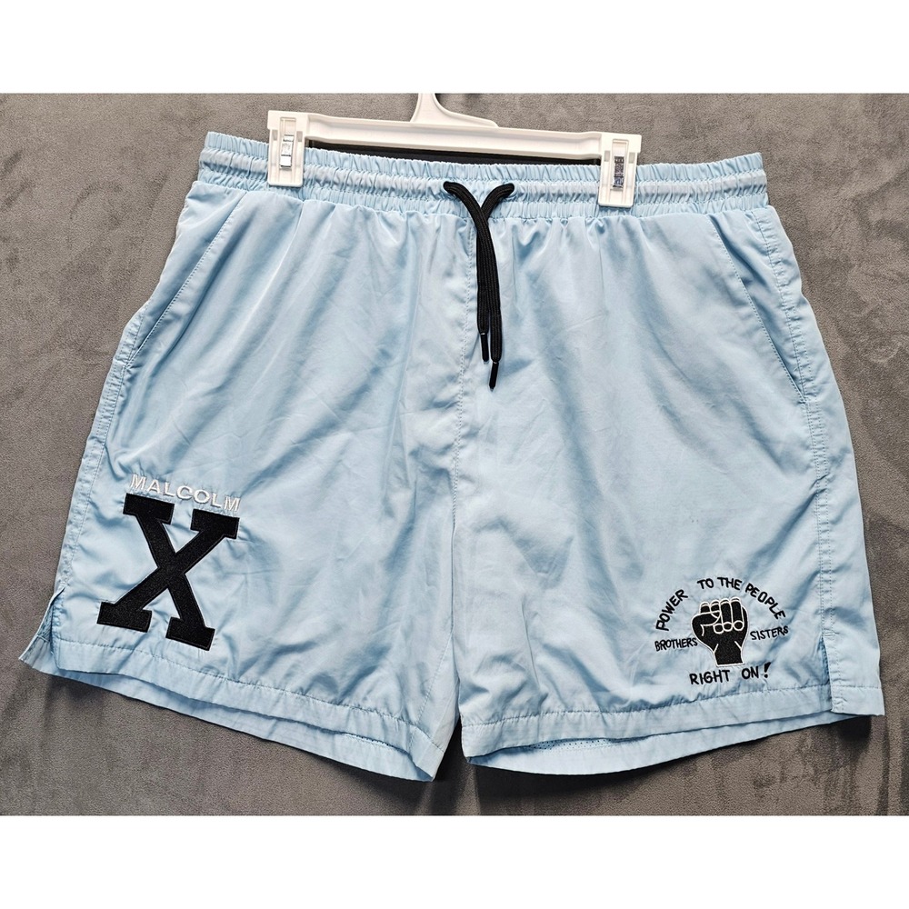 Shoe Palace Malcolm X Mesh Athletic Short Light Blue 2XL (36) Africa Map Graphic